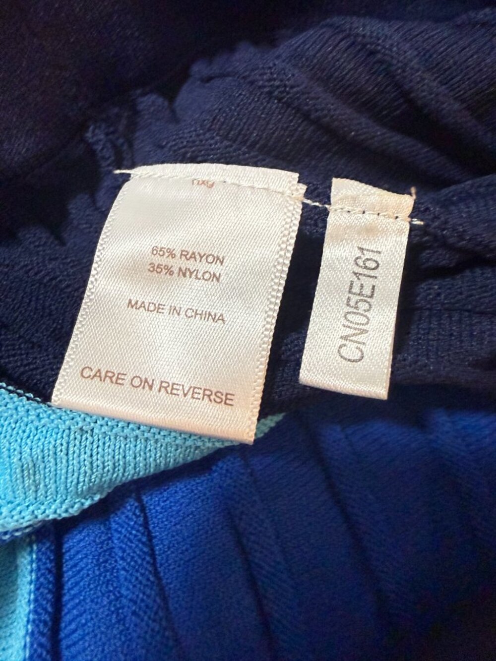 Eva Mendes NY&Co Pleated Midi Skirt XL Blue Navy Aqua Stripe Knit Pull On - Picture 8 of 10